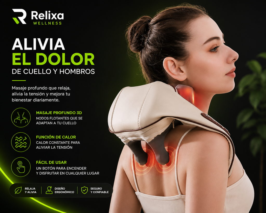 Relixa Neck Pro – Masajeador Cervical Shiatsu con Calor